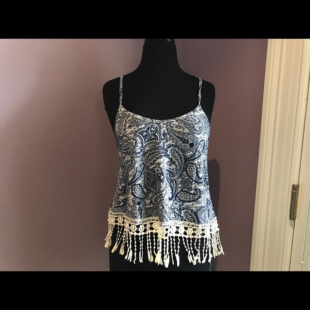 ☀️NWT Charlotte Russe Paisley Fringe Top
